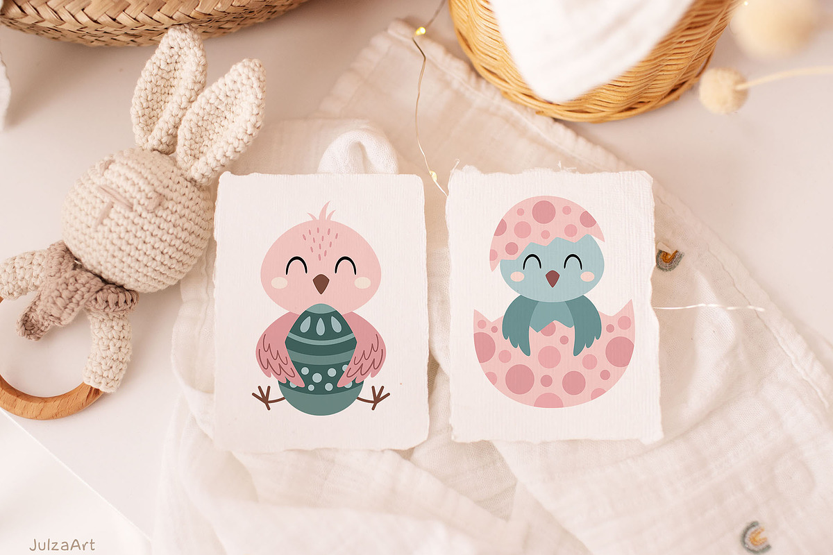 Easter chicken clipart, an Animal Illustration by JulzaArt (Photo 4 of 6)