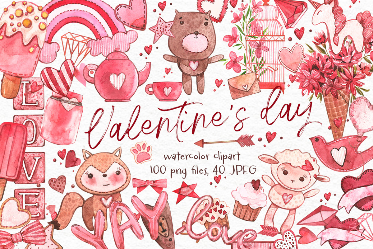 Valentine's day Clipart, an Animal Illustration by Ann Astro (Photo 1 of 8)