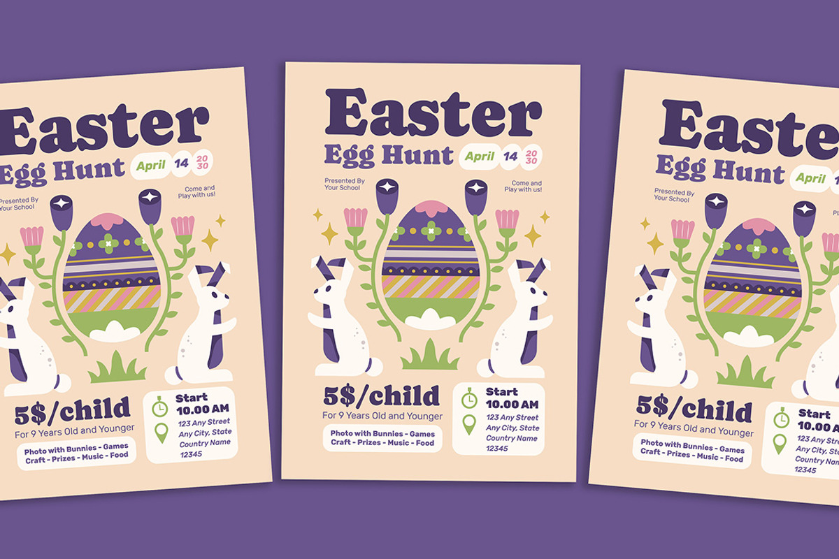 Easter Egg Hunt Flyer, a Flyer Template by Gumico Studio. (Photo 1 of 3)