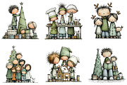 Christmas family Clipart, an Illustration by DreamArtGraphic (Thumbnail 3 of 5)