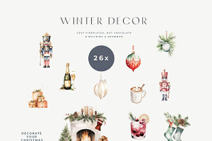 Modern Christmas Watercolor Graphics