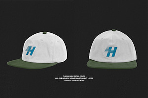 Realistic Snapback Hat Mockup