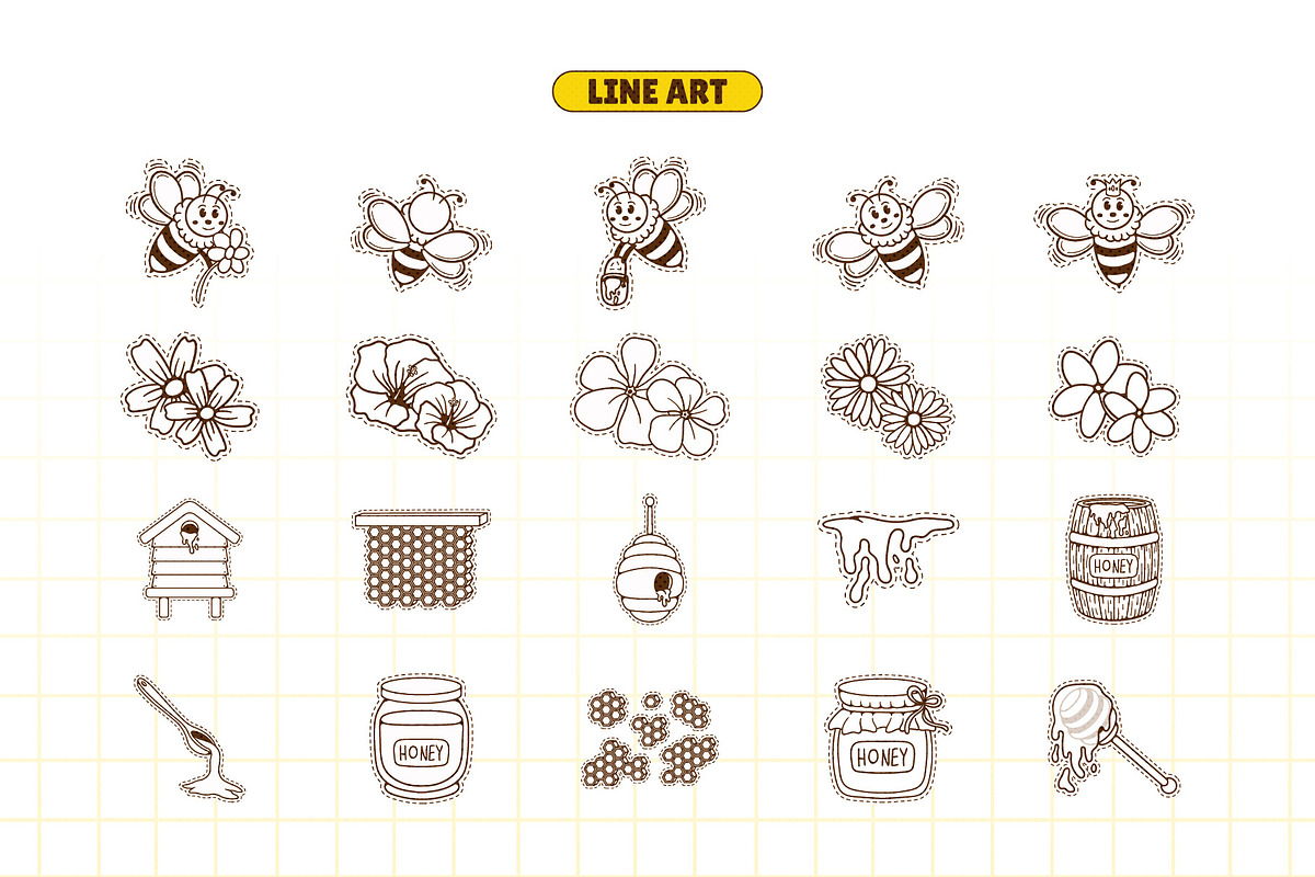 Bee Honey Illustration, an Object Illustration by Decoconio Design (Photo 3 of 6)