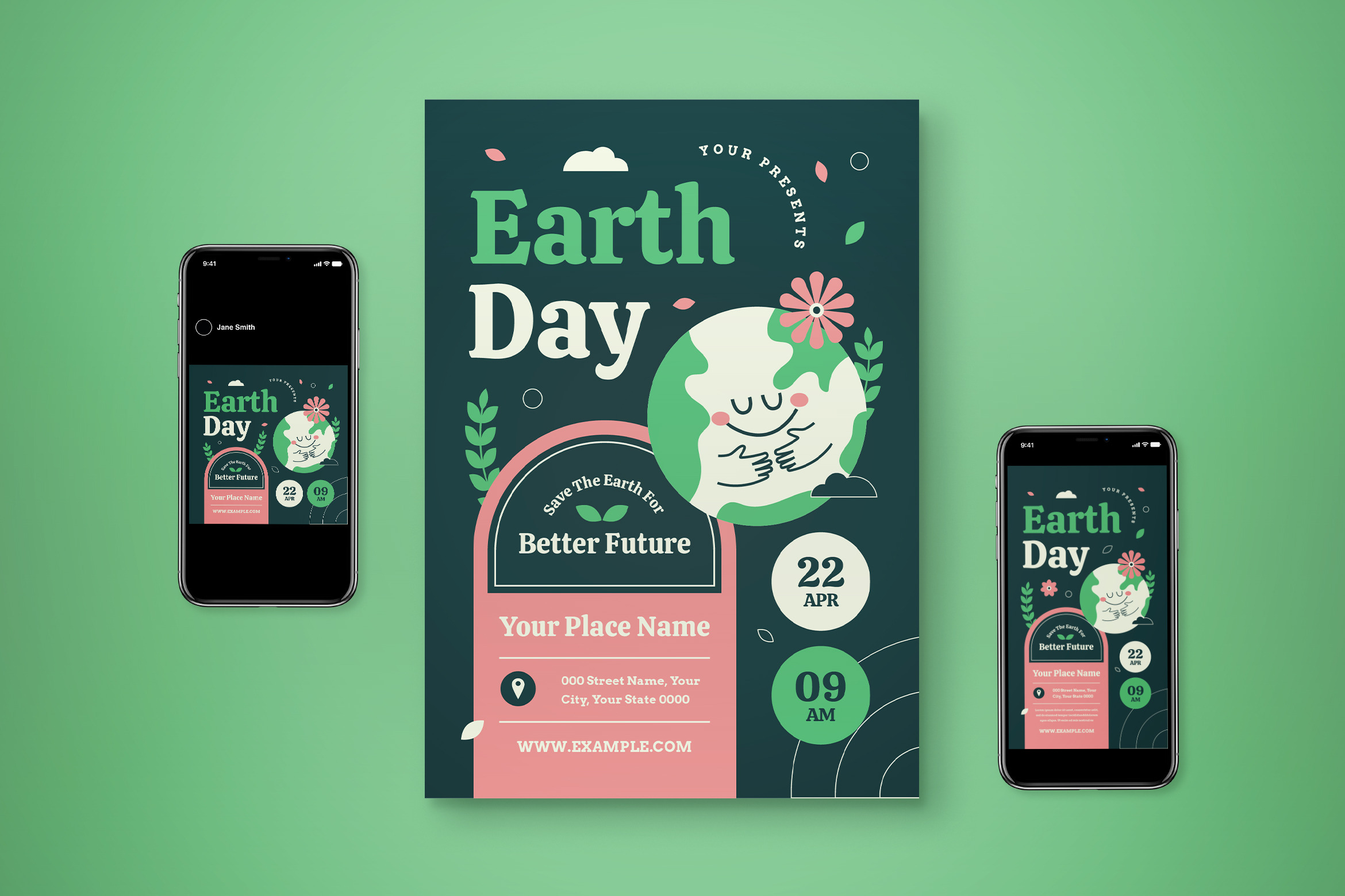 Earth Day Flyer Set, a Flyer Template by graphicook | Creative Market