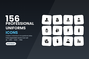 156 Professional Uniform Icons, a Solid Icon by Symbolic Language