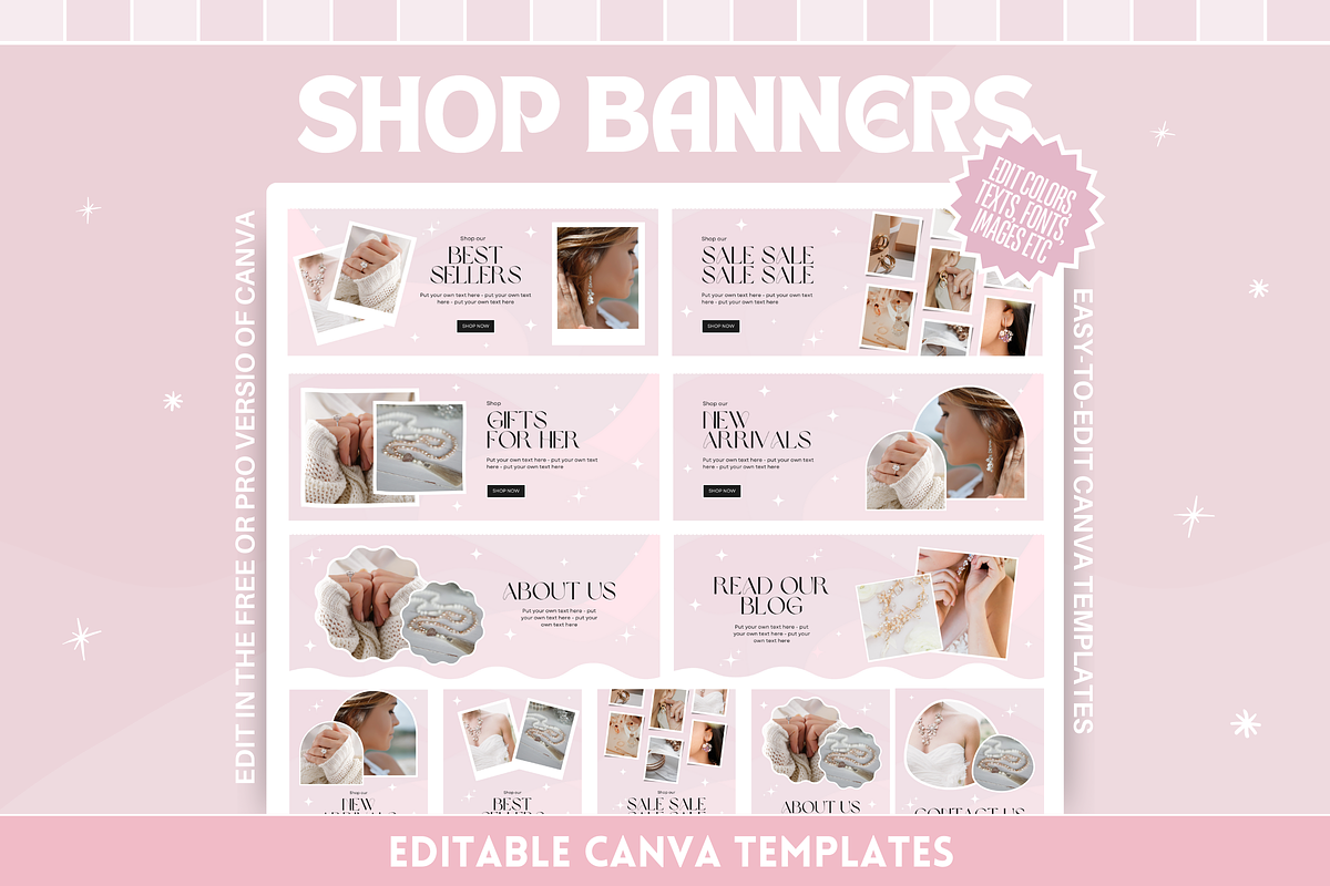 Pink Shop Banner Templates, a Shopify Template by SunshineStudioBoutique (Photo 1 of 9)