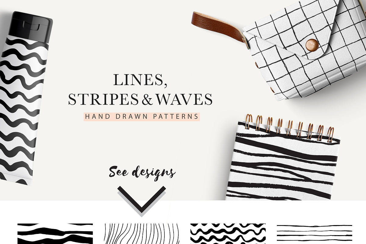 Black & White seamless patterns, a Pattern Graphic by Magnia (Photo 2 of 5)