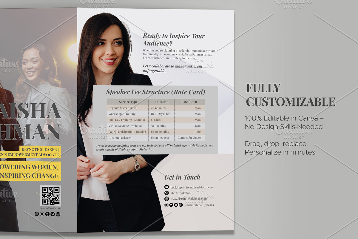 Modern Speaker Media Kit Template, a Brochure Template by Oshin Design (Photo 5 of 7)