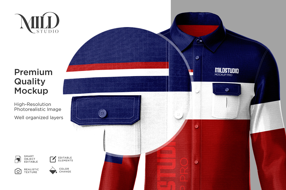 Men's workwear shirt set mockup, a Books & Magazine Mockup by Mildstudio (Photo 3 of 8)