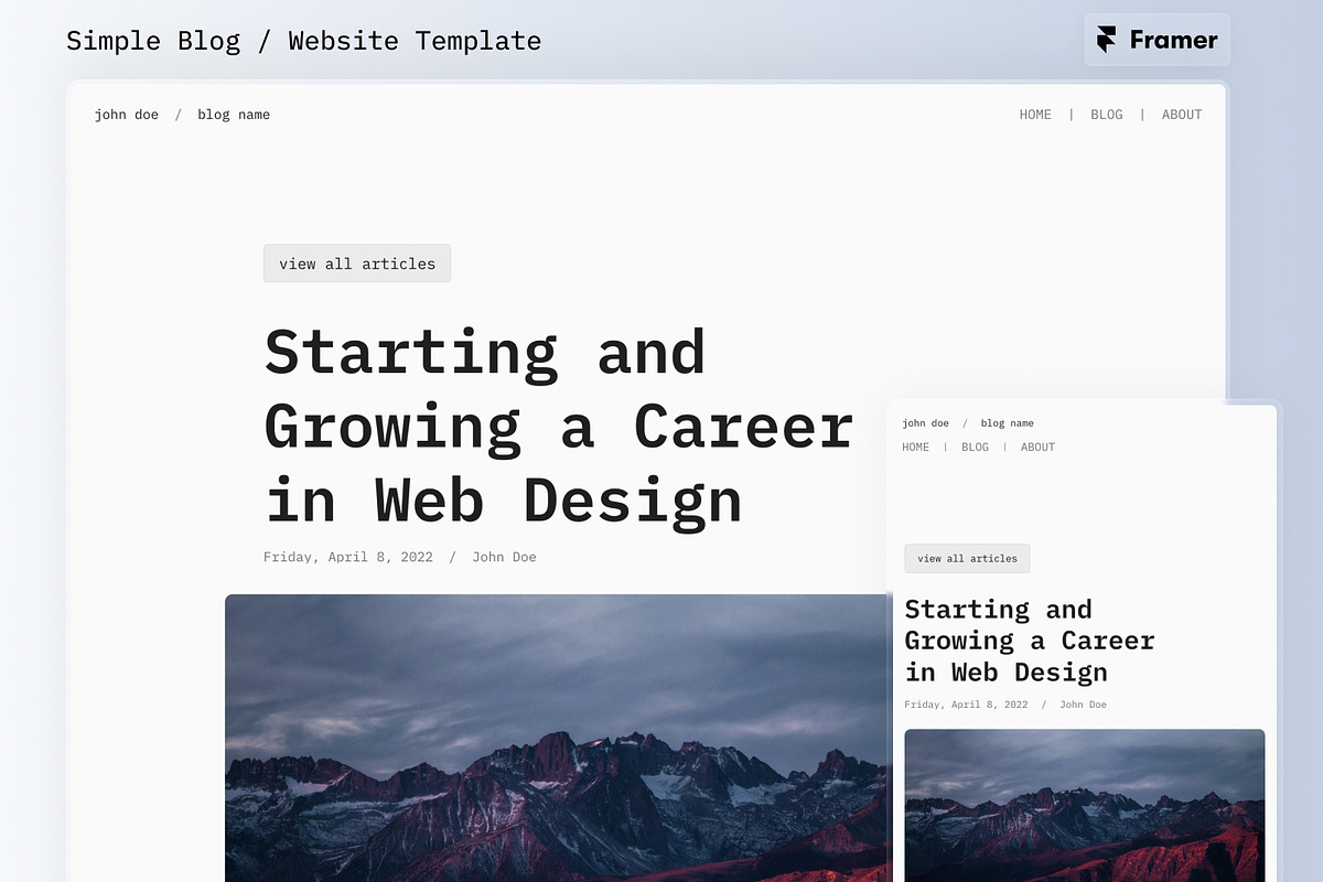 Simple Blog - Framer Template
