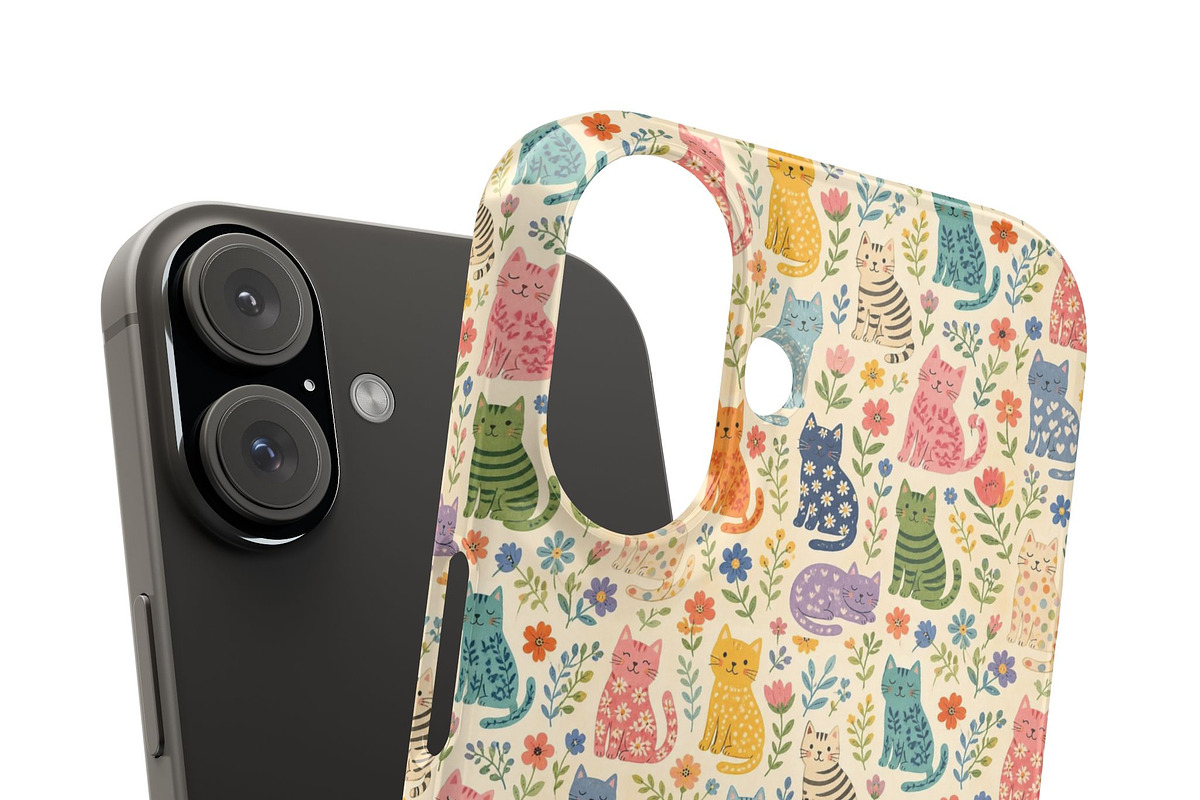 Colorful Cats Seamless Pattern, a Pattern Graphic by elfy creative (Photo 3 of 8)
