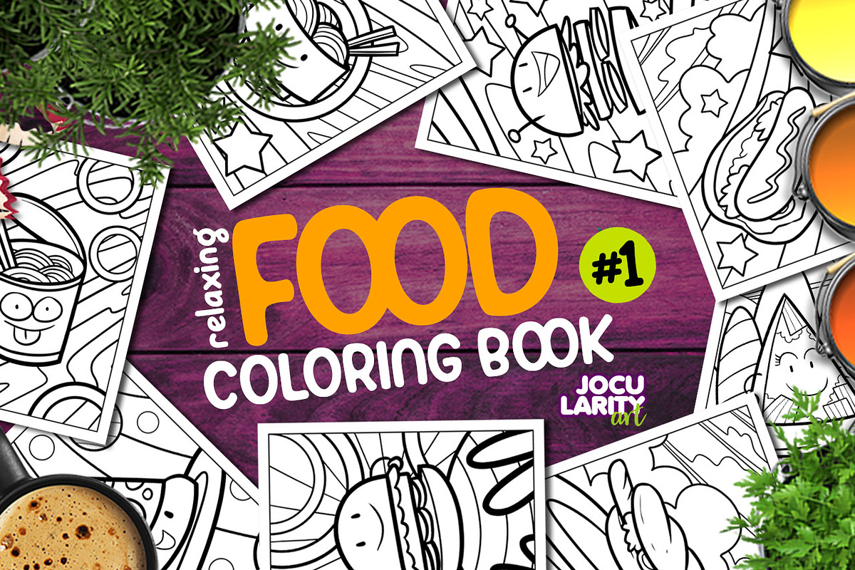 Relaxing Food Coloring Book #1, an Illustration by Jocularity Art (Photo 1 of 2)