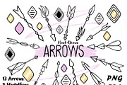 Tribal Arrows Clipart + Bonus!, an Illustration by RabbitAndPencil (Thumbnail 1 of 3)