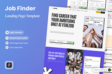 Mintoss - Job Finder Landing Page, a Landing Page Template by SLAB! Design