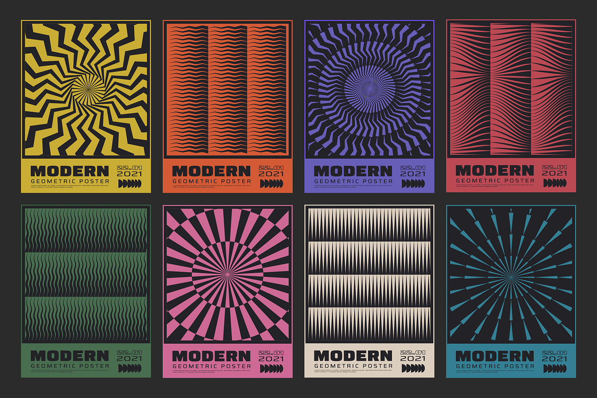 80 MODERN GEOMETRIC VECTOR POSTERS, a Texture Graphic by craftlove (Photo 5 of 14)
