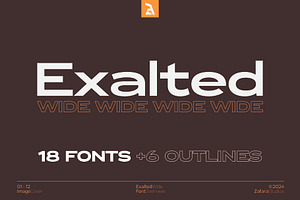 Exalted Wide, a Sans Serif Font by Zafara Studios
