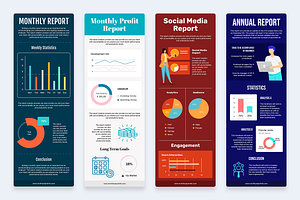 Monthly Reports Vertical Infographic