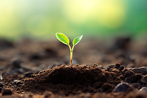 Green plant seedling illustrating co, a Photo by Iftikhar Alam