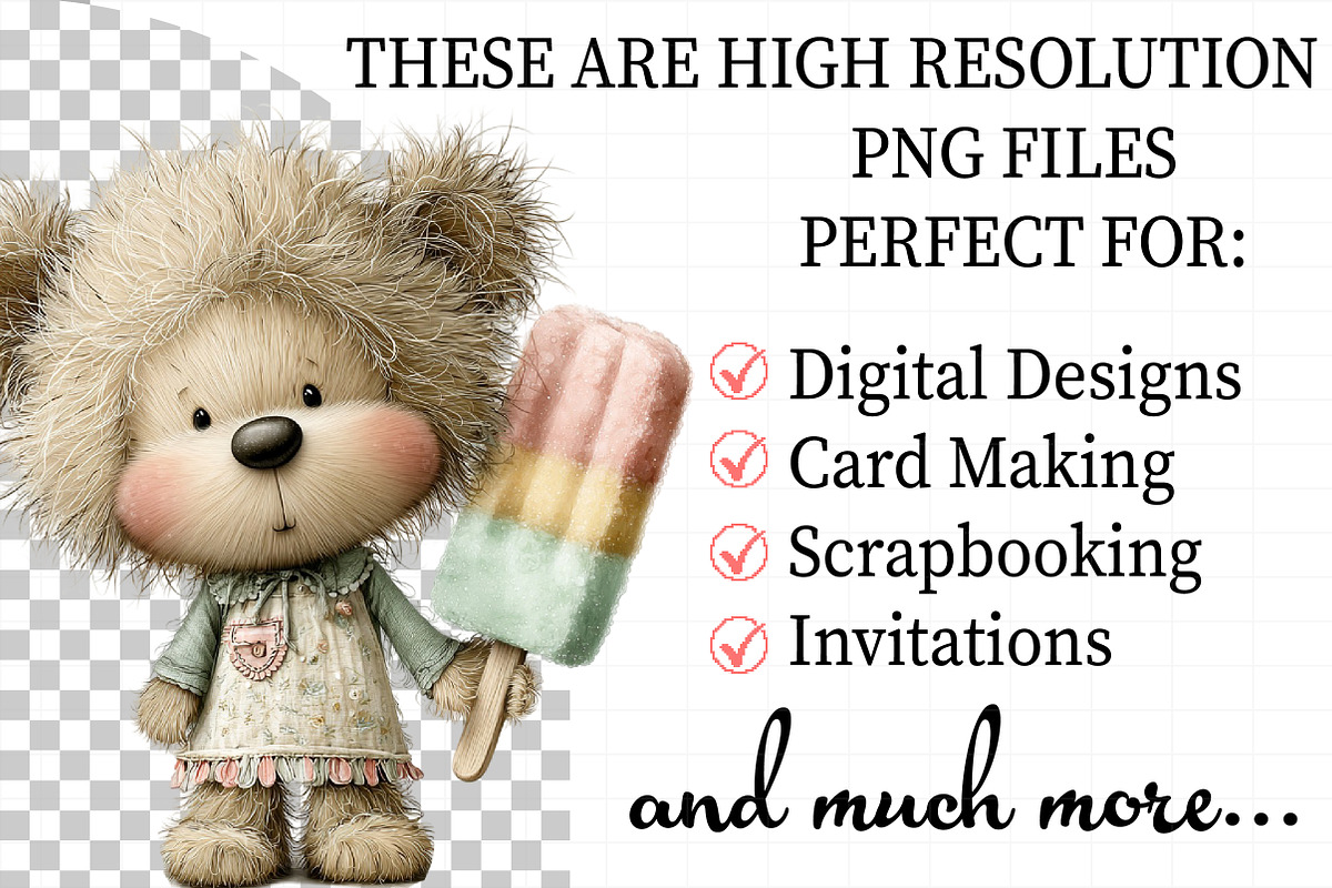 Funny Summer Teddy Bear Clipart, an Illustration by Daily.Designs (Photo 2 of 8)