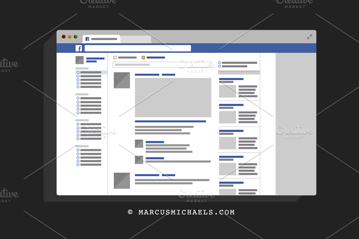 Facebook UI Template, a Presentation Template by Marcus Michaels (Photo 1 of 5)