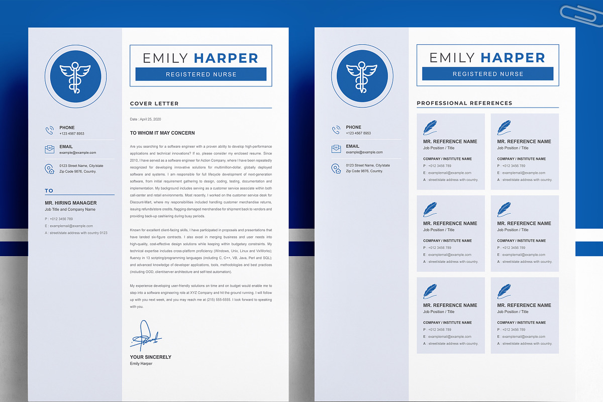 Registered Nurse Resume/CV Template, a Resume Template by ResumeInventor