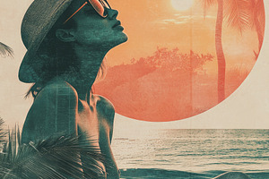 woman by the sea with palm trees., a Photo by Pictures for you!!!!!!!!!