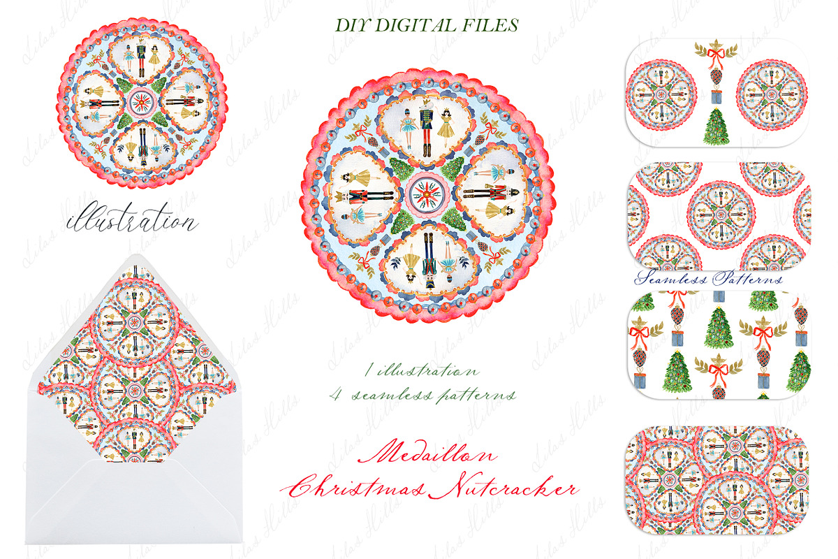 Christmas Nutcracker Medallion Set, a Decorative Illustration by LABFcreations (Photo 4 of 4)