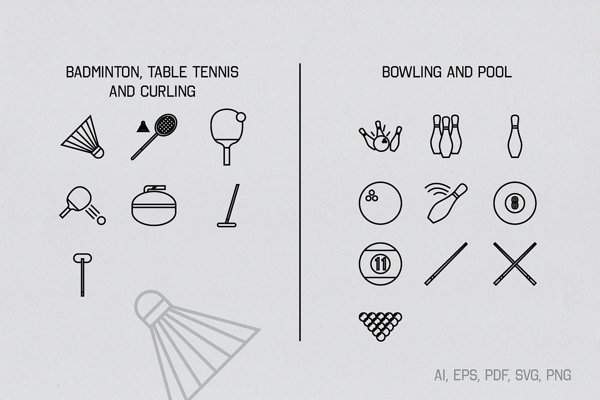 Linear Sports Icons, an Icon by The Fake PNG (Photo 5 of 11)