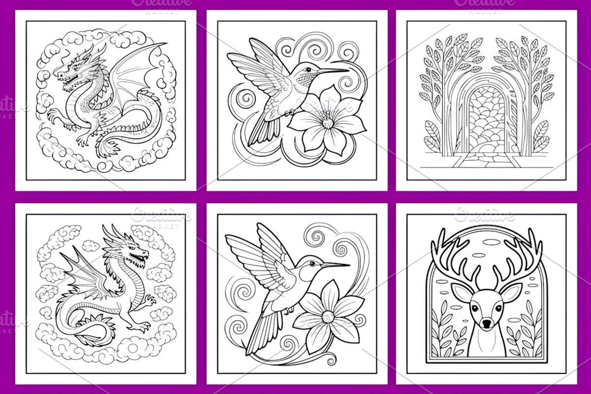 Stained Glass Coloring Page, a Decorative Illustration by Coco Bloom (Photo 3 of 4)