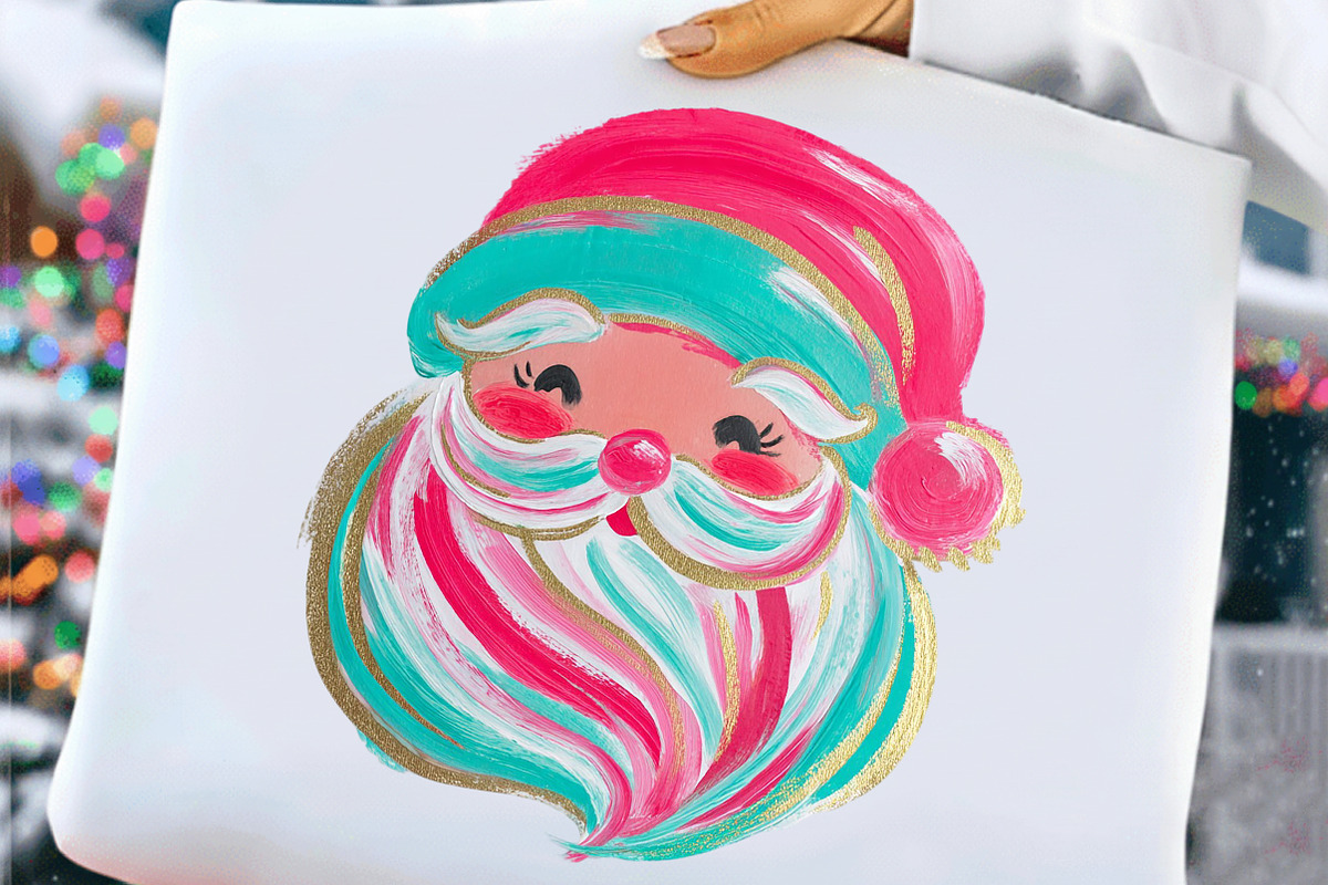 Brushstroke Santa Sublimation Bundle, an Illustration by Craft Nest (Photo 6 of 6)