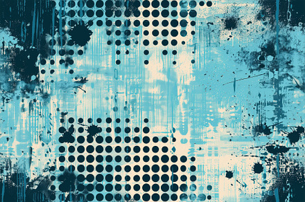 An seamless distressed halftones abstract background featuring a mix of blue to, a Background Graphic by Textures & Backgrounds