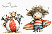 Whimsical Summer Animals Clipart, an Illustration by SinaCreation (Thumbnail 7 of 7)