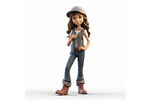 3D Pixar Character Child Girl, a Person Photo by shahsoft