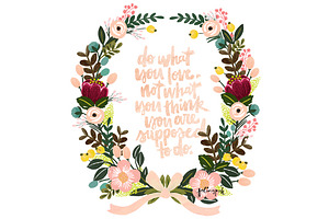 Spring Watercolor Floral Wreath