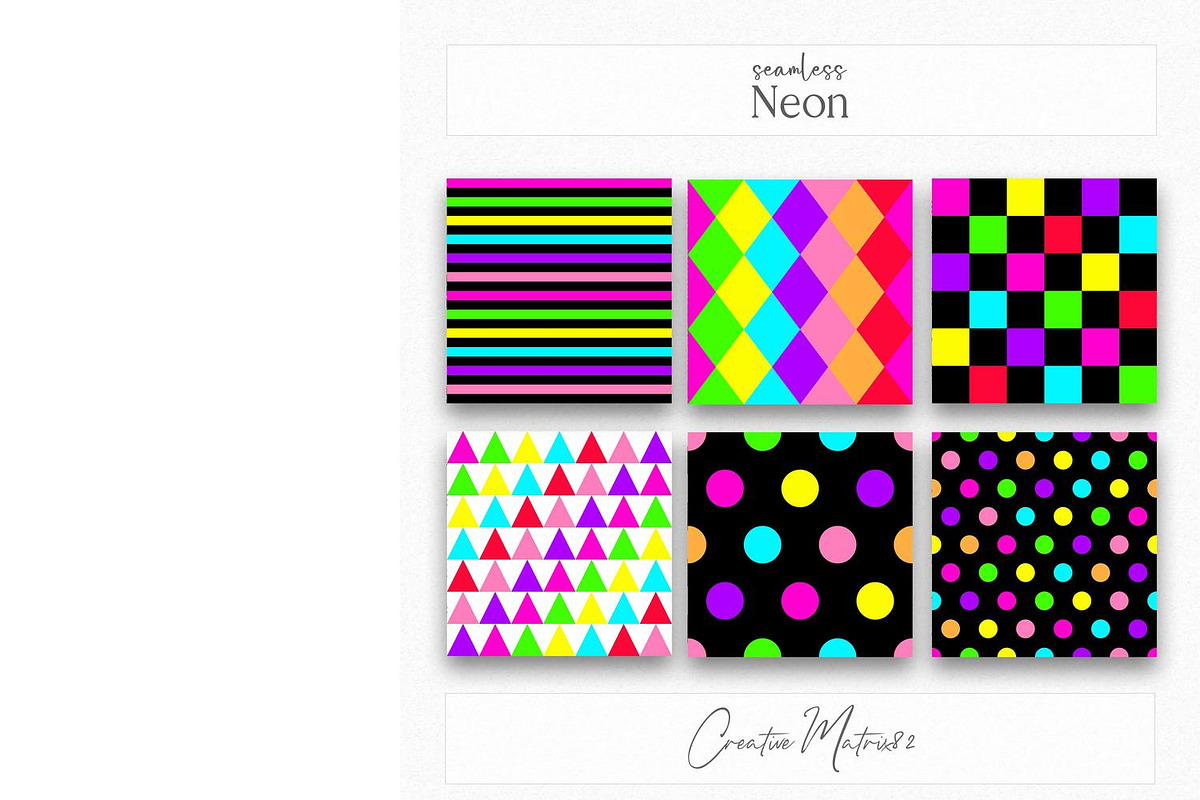 Neon Glow Digital Paper, a Pattern Graphic by Creative Matrix82 (Photo 3 of 5)