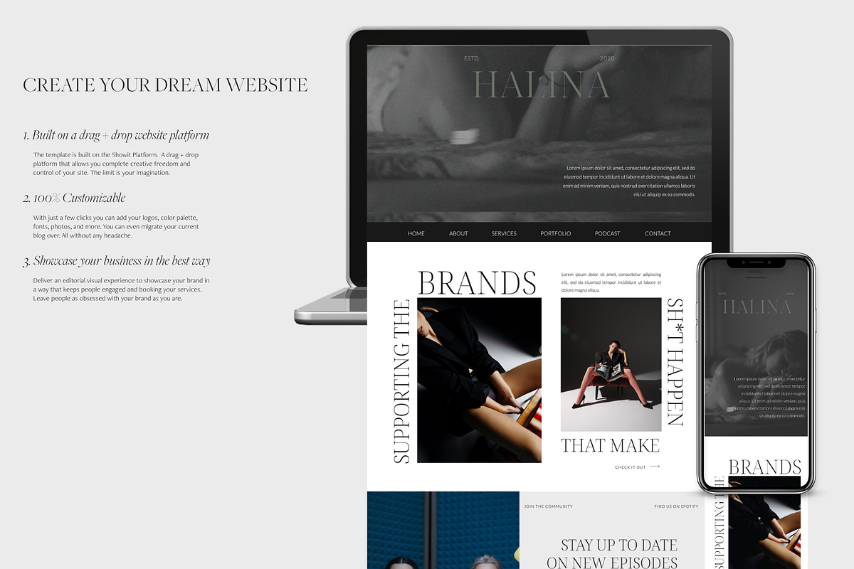 Showit Website Template | Halina preview 4
