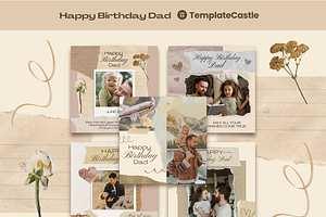 Happy Birthday Dad Templates, a Templates & Theme by TemplateCastleStore