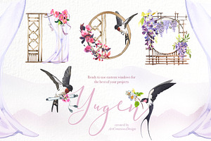 Watercolor Yugen Clipart Set