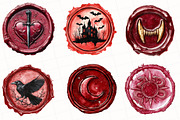 Halloween Red Wax Seal Stamp Clipart, an Illustration by OK Design (Thumbnail 3 of 5)