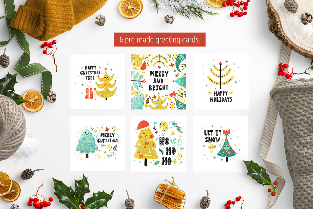 Happy Christmas Trees Collection, a Decorative Illustration by Gulnara Sabirova (Photo 5 of 13)
