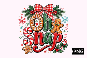 Oh Snap Gingerbread Candy Cane PNG, a Seasonal Illustration by Creative Art