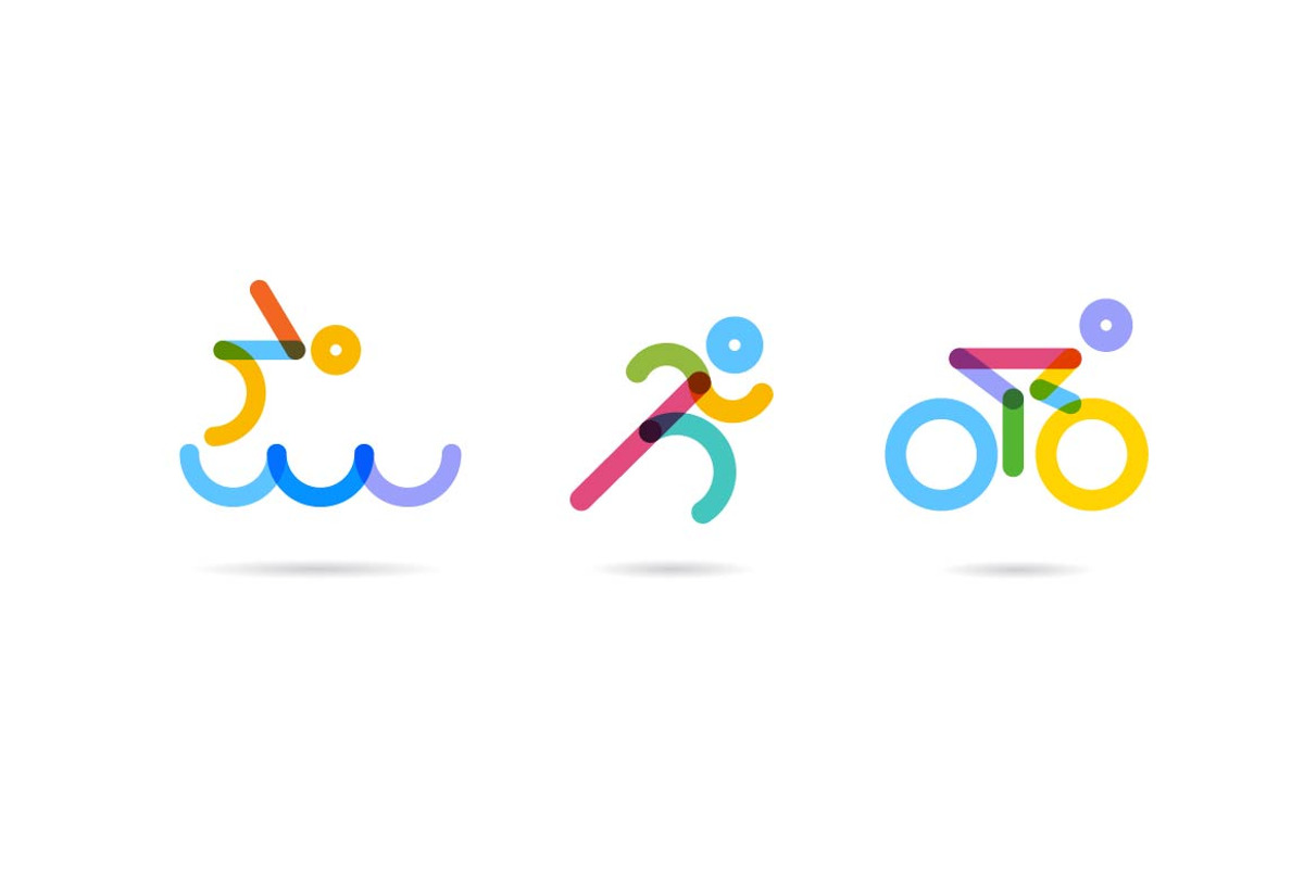 Triathlon Icons-swim, run, cycle, a Graphic by jenny lipets (Photo 2 of 3)