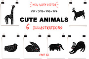 Cute animals / part 2 / Linocut, an Animal Illustration by Mii Lab (Thumbnail 1 of 10)
