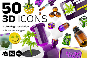 Have a good trip! - 50 weed 3D icons