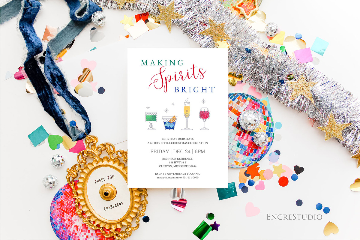 Christmas Party Invitation, an Invitation Template by Encre Studio (Photo 1 of 5)