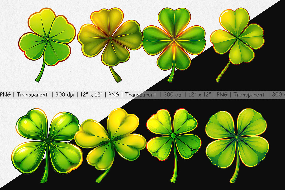 Lucky Clover Clipart, a Graphic by Artnoy (Photo 2 of 5)