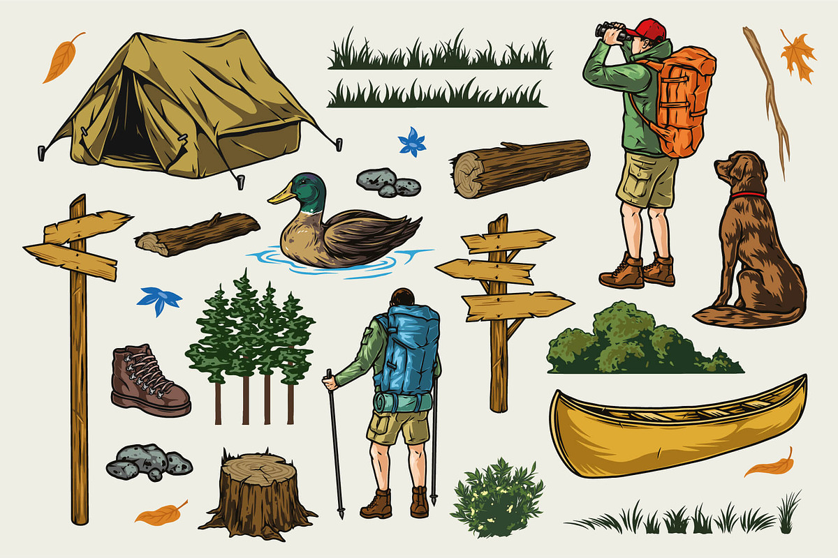 Retro Camping illustrations, an Animal Illustration by DGIM studio (Photo 3 of 12)