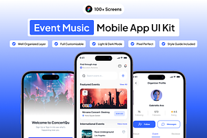 ConcertQu - Event Music App UI Kit, an UI Kit Template by Moni Studio