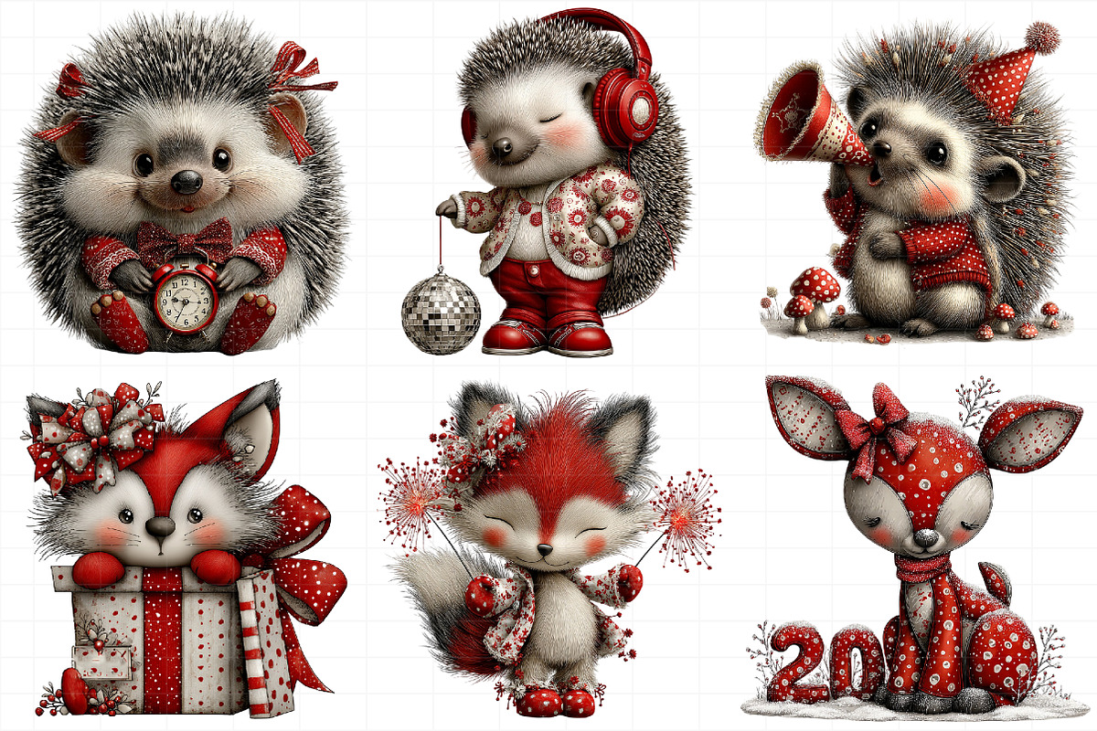Whimsical New Year Animal Party Clip, an Illustration by Daily.Designs (Photo 6 of 8)