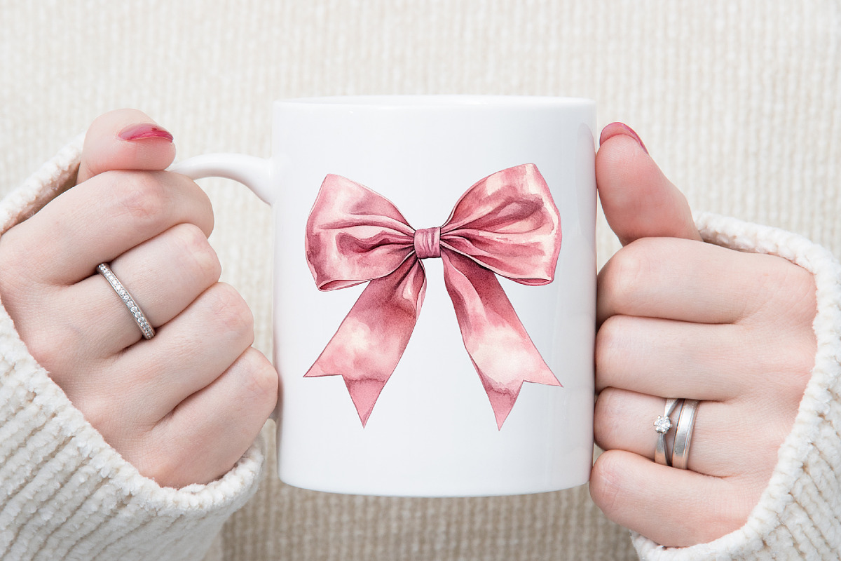 Watercolor Clipart - Pink Bow - Bow, an Illustration by Sublimation Artist (Photo 5 of 6)